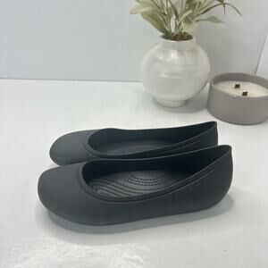 Crocs Kelli Iconic Comfort Ballet Flats Slip On Shoes Black Women's 5